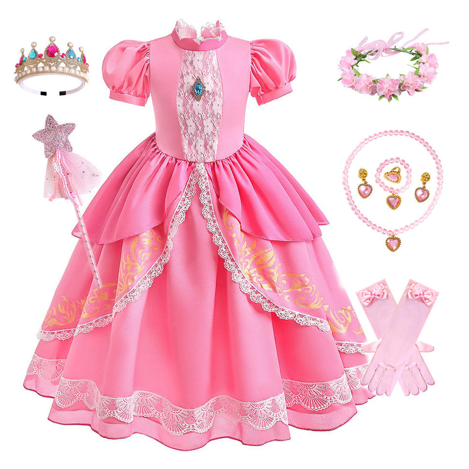 Pink Princess Cotton Party Dress - Girls Costume