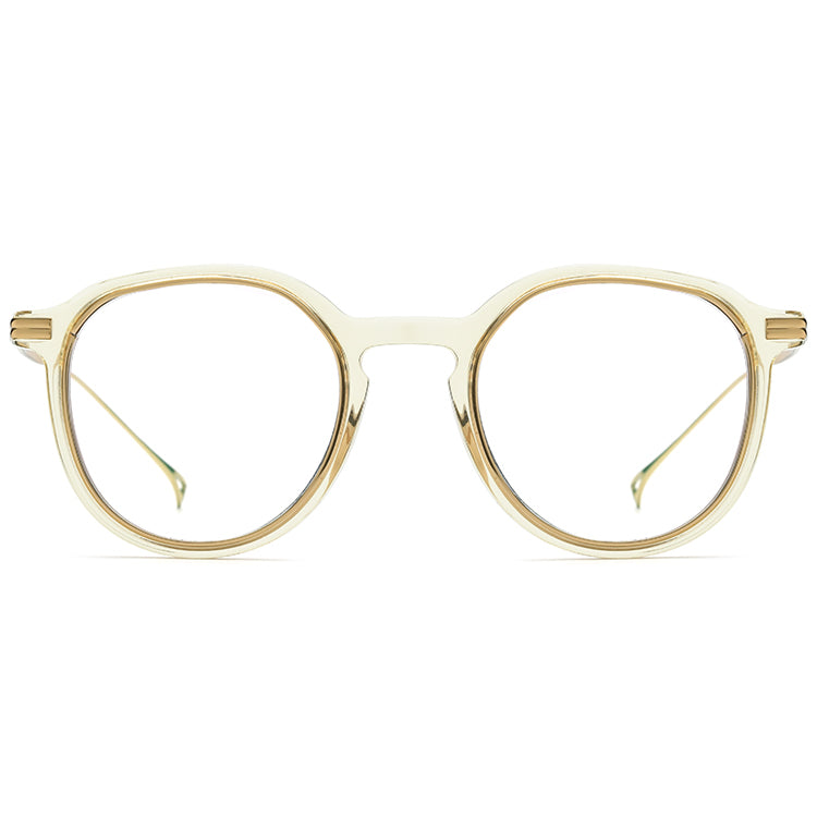 Round Acetate Titanium Optical Glasses Frame - MCROONS - front view