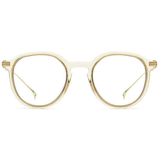 Round Acetate Titanium Optical Glasses Frame - MCROONS - front view