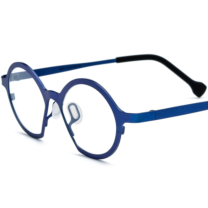 Titanium Cat Eye Optical Glasses Frame Retro - MCROONS - Blue