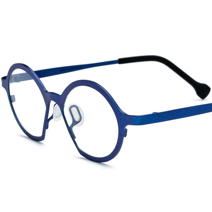 Titanium Cat Eye Optical Glasses Frame Retro - MCROONS - Blue