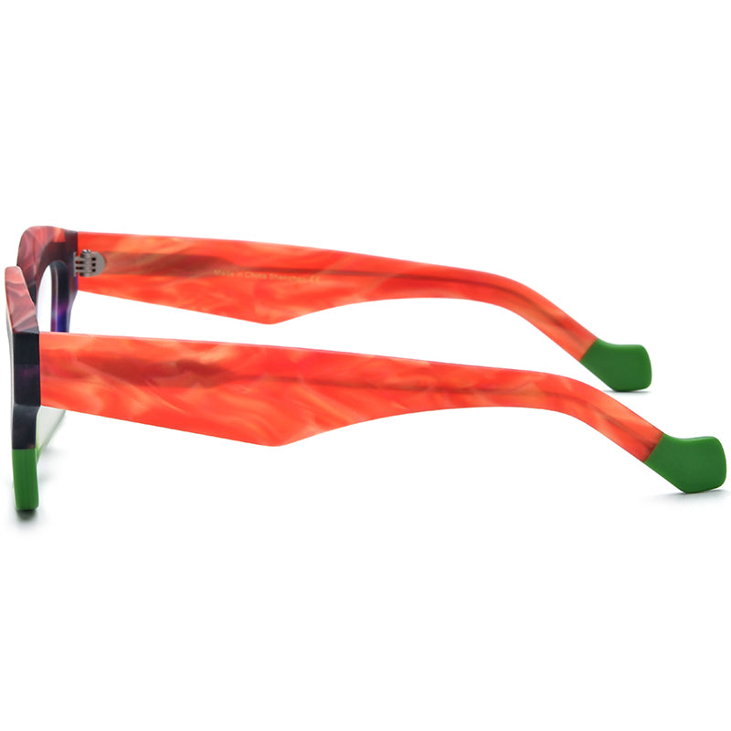 Big Size Cat Eye Acetate Optical Glasses Frame - MCROONS - side view
