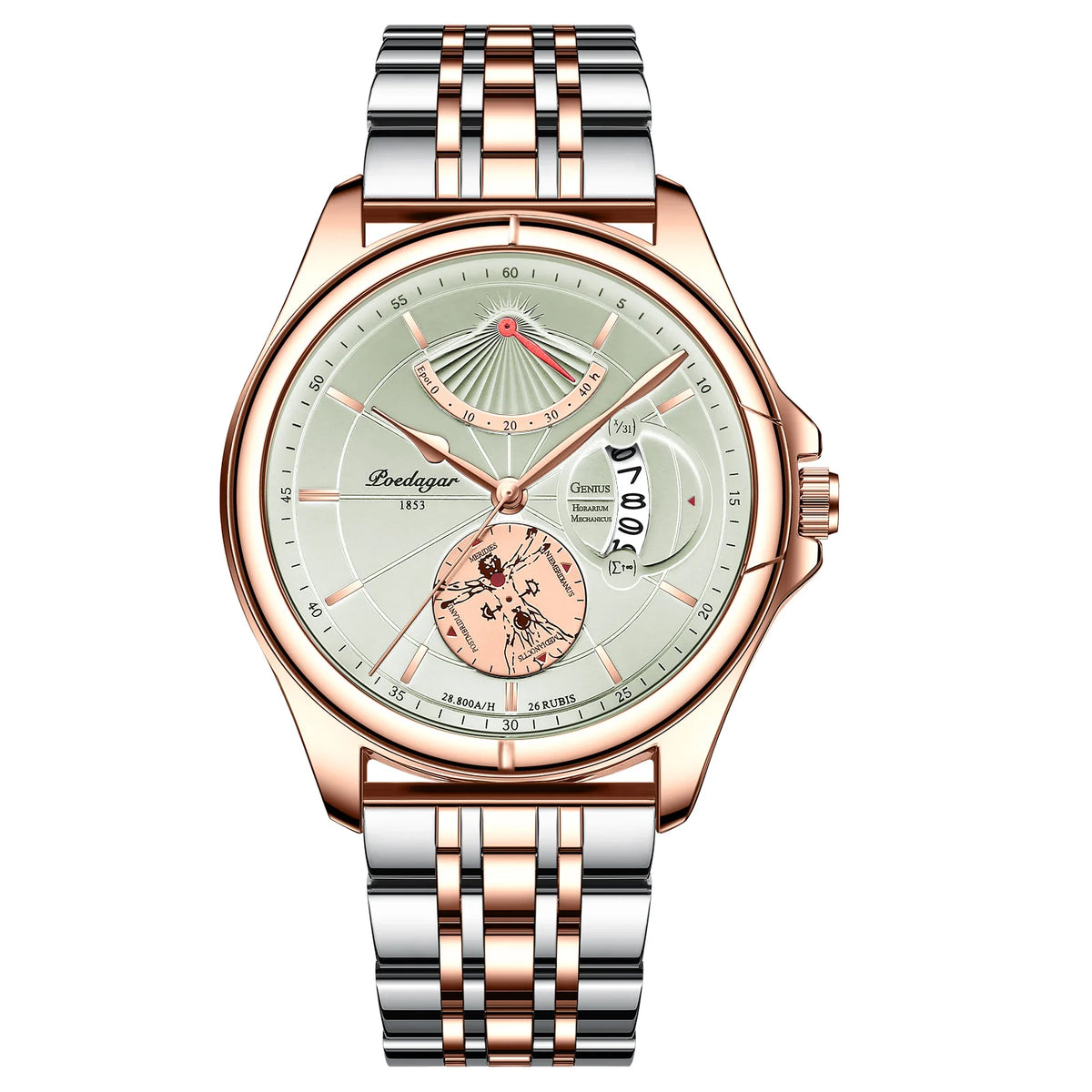 Poedagar 802 Men's Luxury Quartz Watch – Leather Strap, Waterproof, Date
