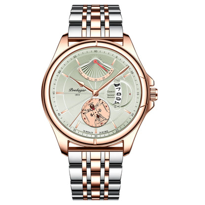 Poedagar 802 Men's Luxury Quartz Watch – Leather Strap, Waterproof, Date
