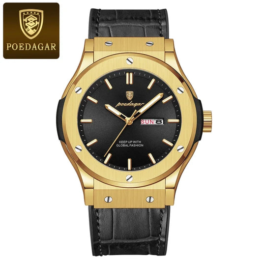 Poedagar 952 Men's Luxury Quartz Watch – Silicone Strap, Waterproof, Luminous, Date