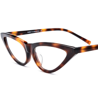 Sleek Cat Eye Acetate Optical Glasses Frame - Leopard - MCROONS