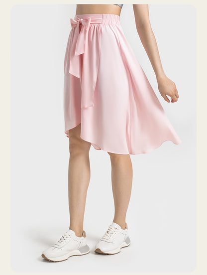 Asymmetric waist-belt midi skirt colour options - MCROONS