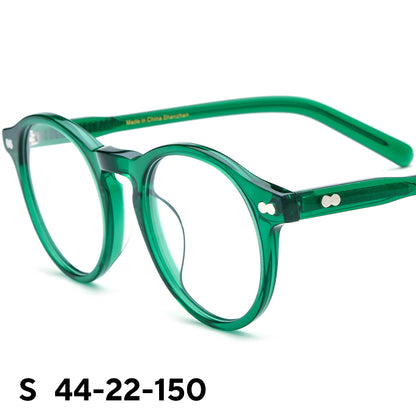 Retro Round Acetate Optical Glasses Frame Designer - Green - MCROONS