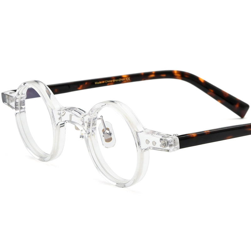 Small Round Acetate Optical Glasses - Transparent - MCROONS