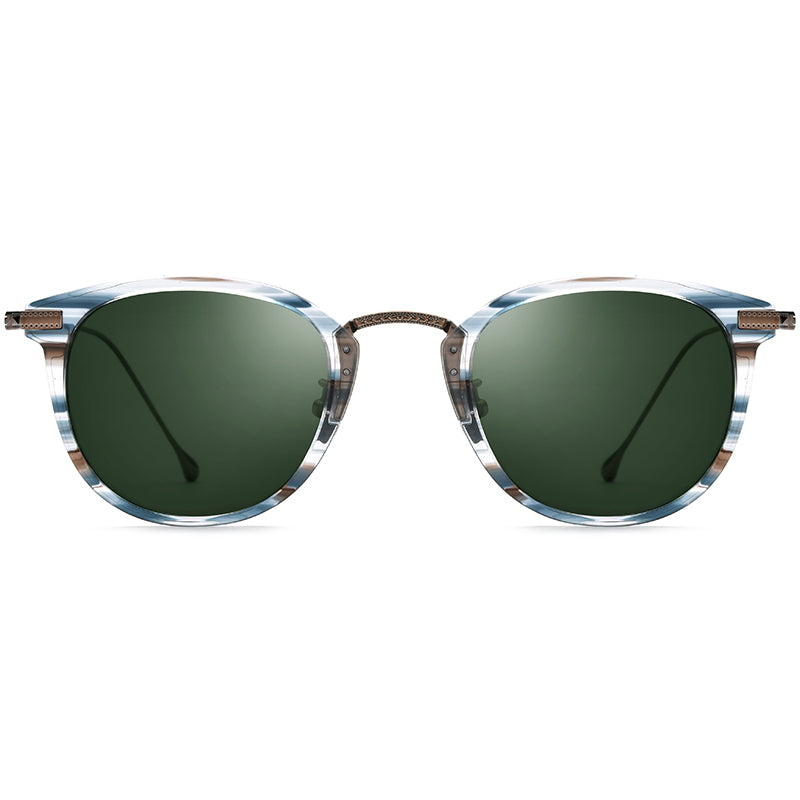Acetate Titanium Square Polarized Sunglasses - MCROONS - front view