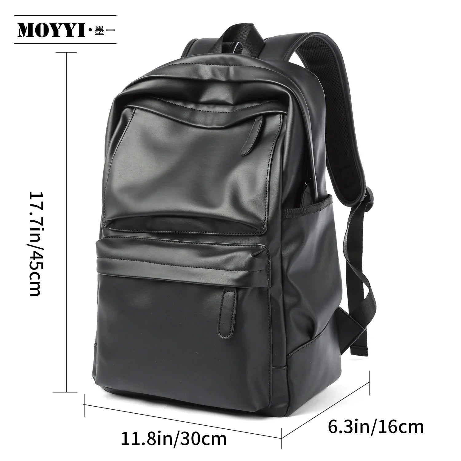 Waterproof PU Leather Bags for Men'S Backpack Bag School Leather Laptop Backpack