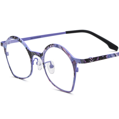 Vintage Titanium Cat Eye Optical Glasses - Purple - MCROONS