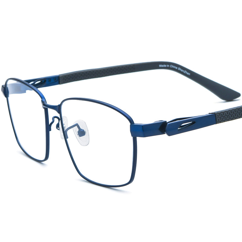 Lightweight Pure Titanium Square Optical Glasses Frame - Blue - MCROONS