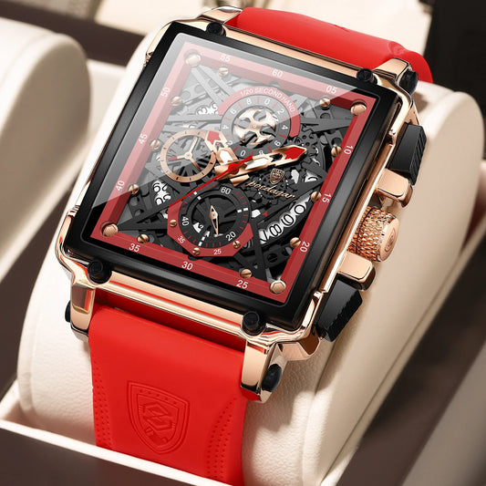 Poedagar 840 Men's Luxury Chronograph Quartz Watch – Silicone Strap, Waterproof, Luminous, Date