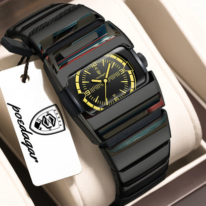 Poedagar 846 Men's Luxury Quartz Watch – Stainless Steel Band, Waterproof, Luminous