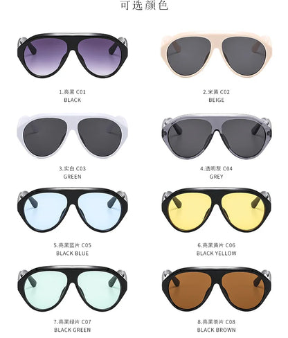 MCROONS Oversized Shield Pilot Sunglasses — UV400, Unisex