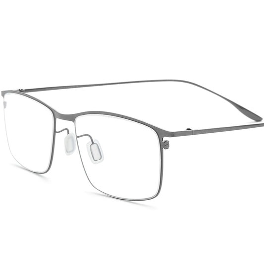Titanium Alloy Square Optical Glasses Frame Designer - Gray - MCROONS