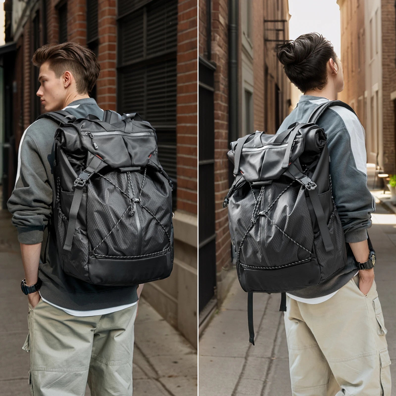 MOYYI Waterproof Laptop Backpack Bags for Men Black Travel Hiking Casual Sports Hiking Backpack Bags