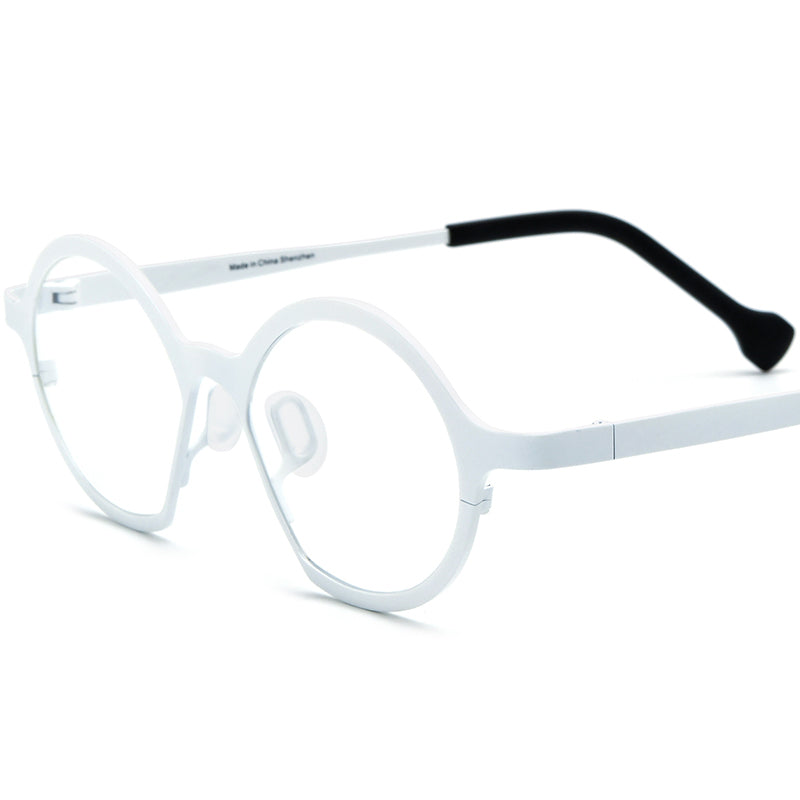 Titanium Cat Eye Optical Glasses Frame Retro - MCROONS - White