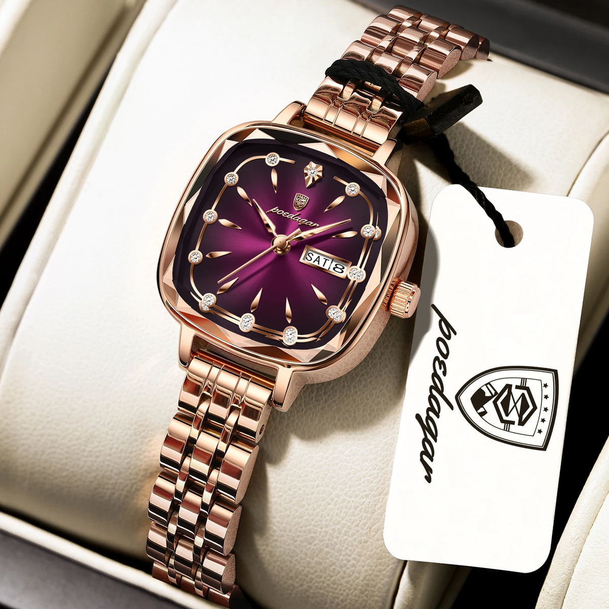 Poedagar 509 Women's Luxury Quartz Watch – Stainless Steel Band, Waterproof, Date