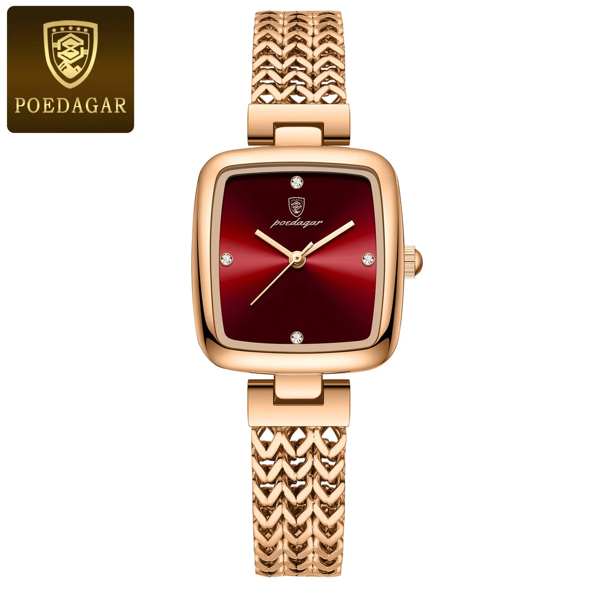 Poedagar 768 Women's Luxury Quartz Watch – Stainless Steel Band, Waterproof, Luminous