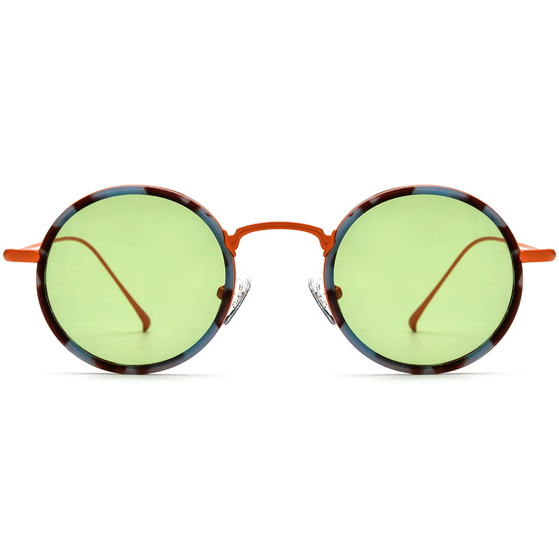 Retro Round Titanium Sunglasses - MCROONS - Front View