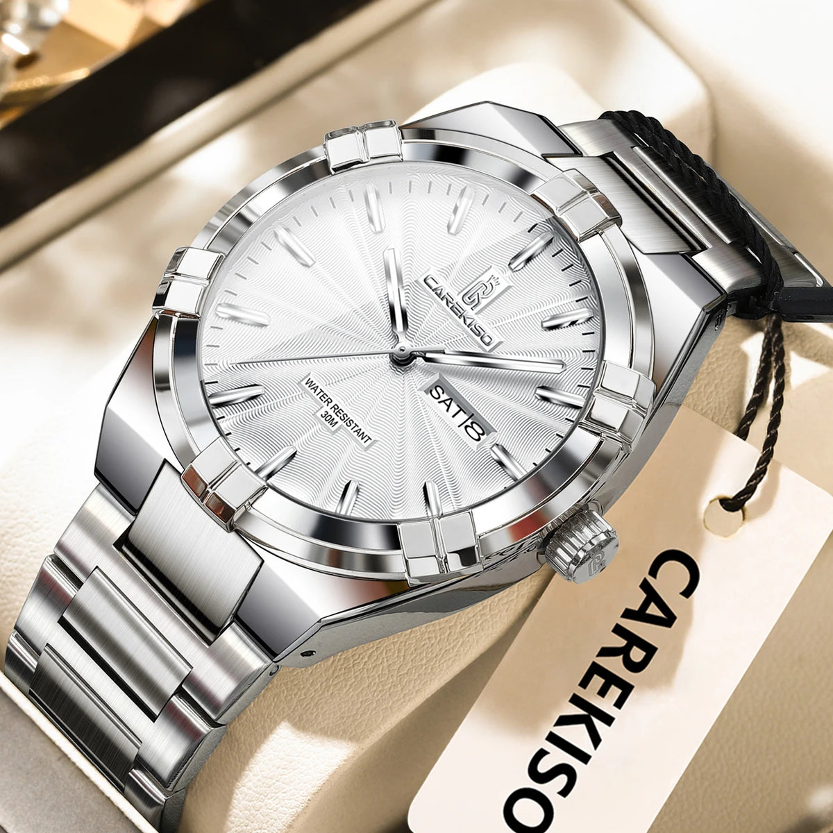 Poedagar C109 Men's Luxury Quartz Watch – Stainless Steel Band, Waterproof, Luminous, Date