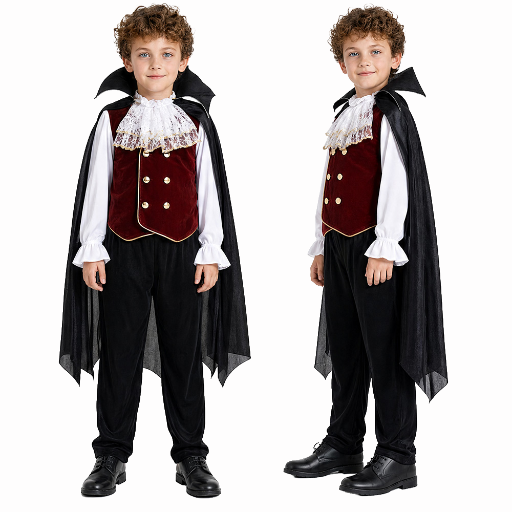 Little Vampire Boys Kids Halloween Costume - MCROONS front view