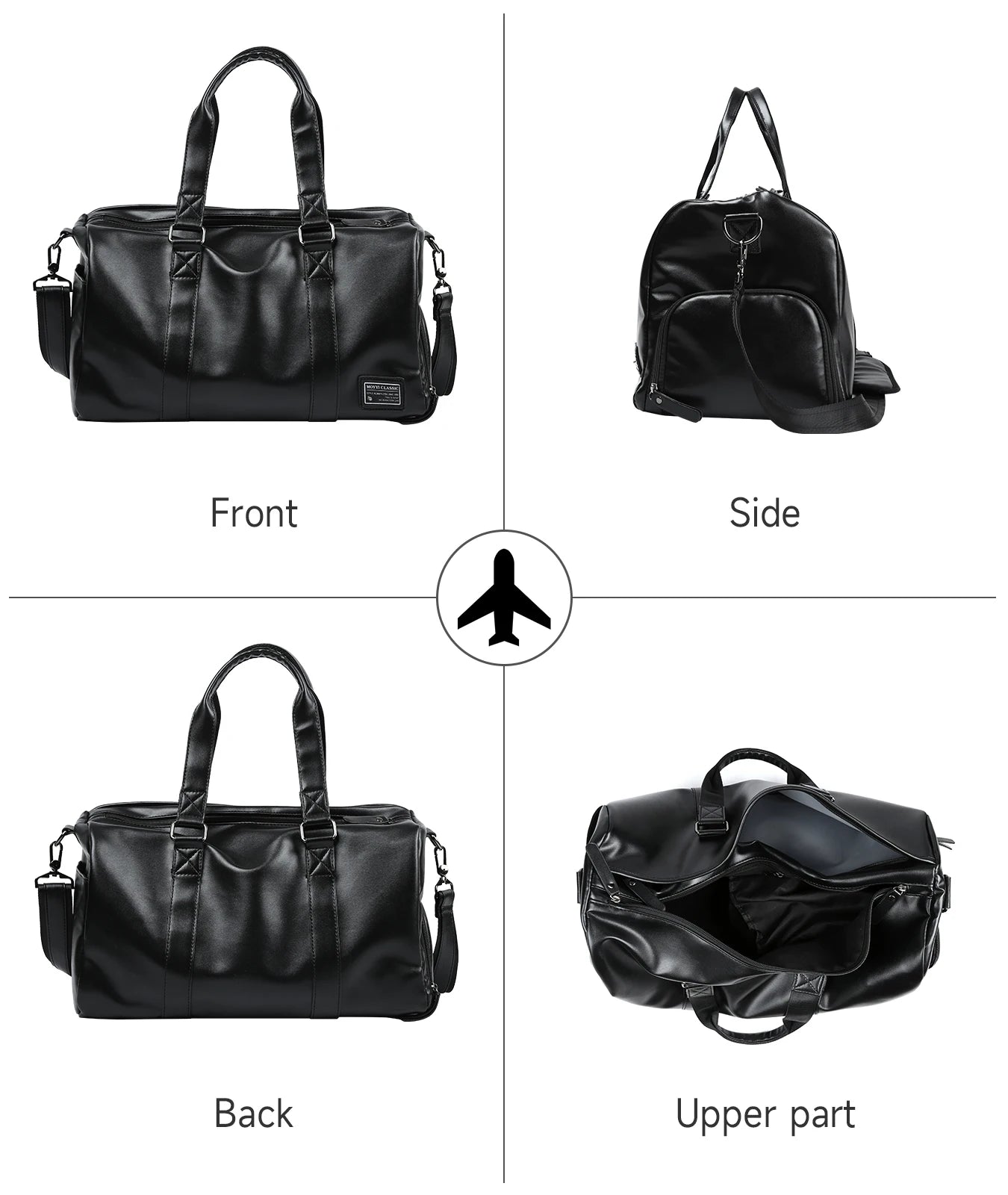 MOYYI PU Leather Travel Bags for Men Duffle Bag Outdoor Leather Men'S Travel Bag