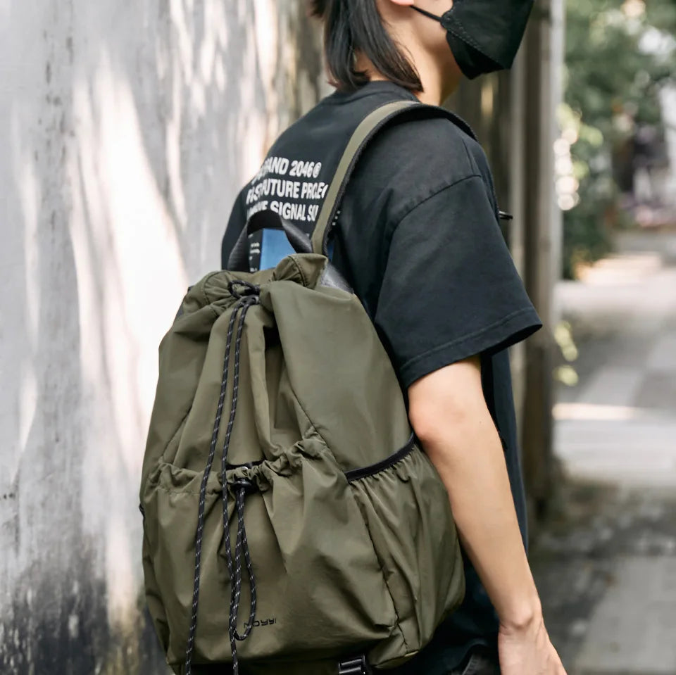 MOYYI Large Capacity Oxford Travel Casual Backpacks for Man Oxford 16 Inch Laptop Backpack Waterproof Drawstring School Bag