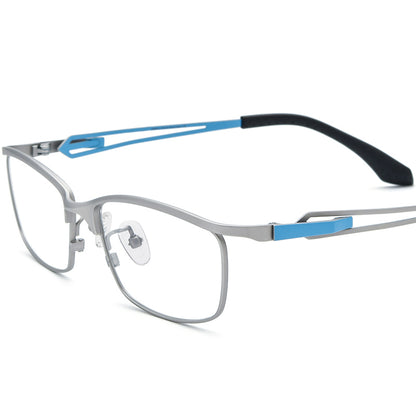 Premium Lightweight Titanium Square Glasses - Silver - MCROONS