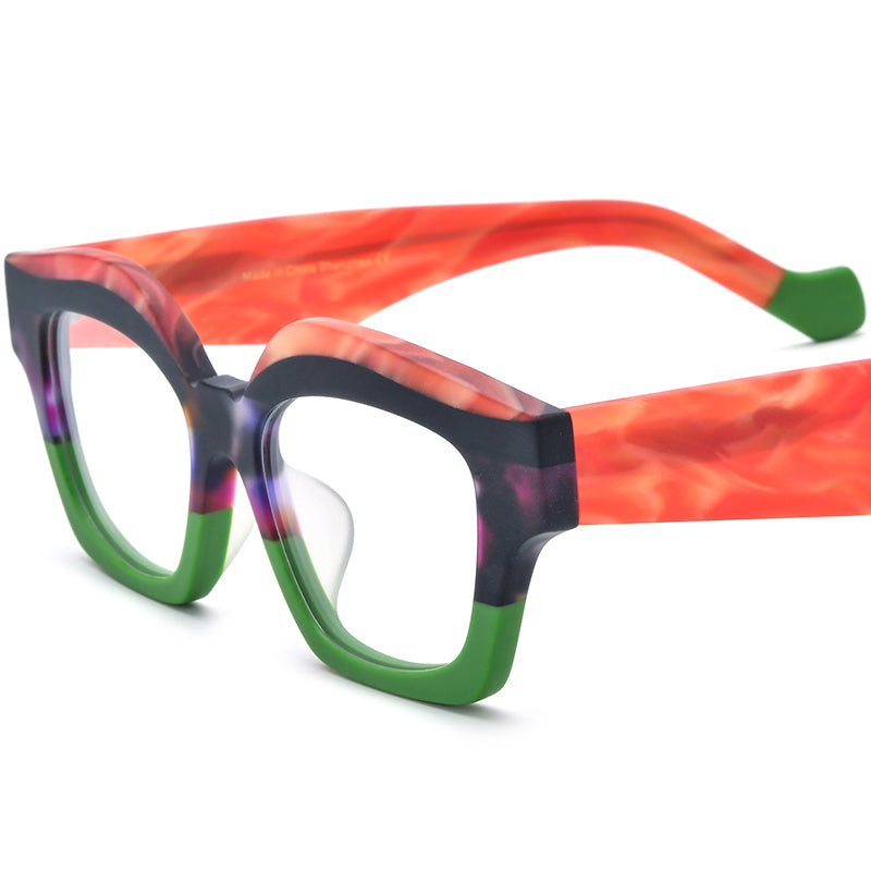 Big Size Cat Eye Acetate Optical Glasses Frame - MCROONS - Green