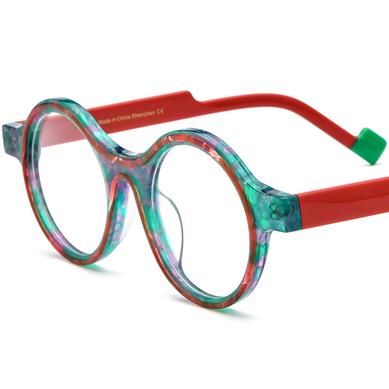 Retro Round Optical Glasses Frame Multicolour - Green - MCROONS
