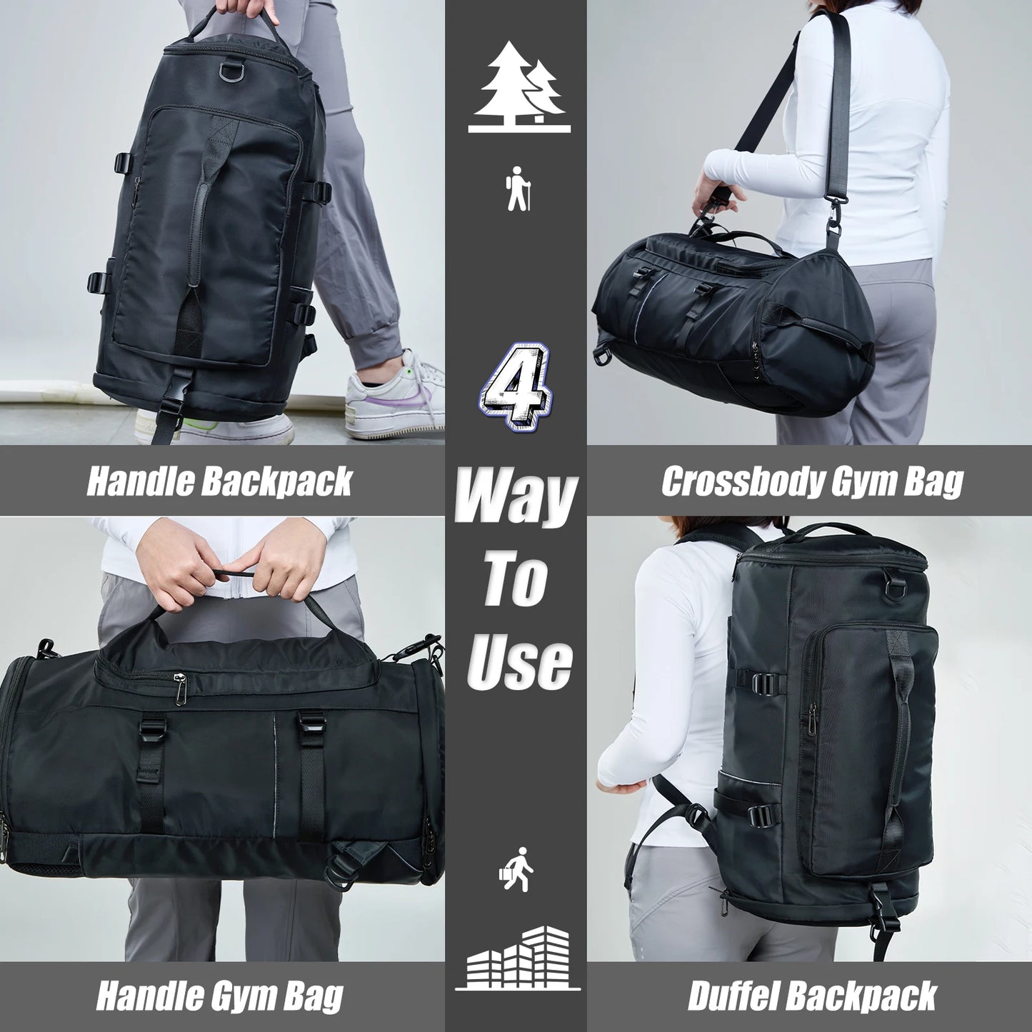 Fashion Duffel Bags 3 In1 Travel Backpack Custom Logo Outdoor Sport Gym Bag Large Travel Bags Backpack for Men