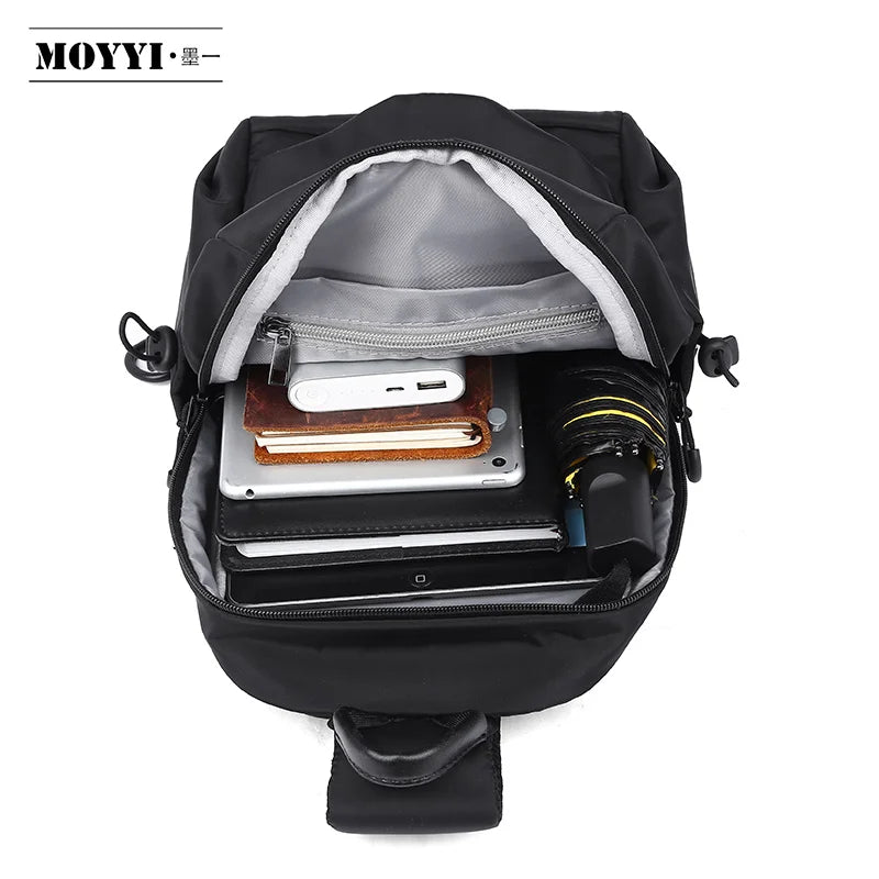 MOYYI Wholesale Waterproof Oxford Chest Bag Unisex Style Causal Sling Bags for Men Shoulder Crossbody Bag without Logo Design