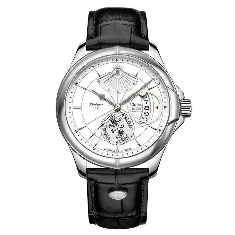 Poedagar 802 Men's Luxury Quartz Watch – Leather Strap, Waterproof, Date