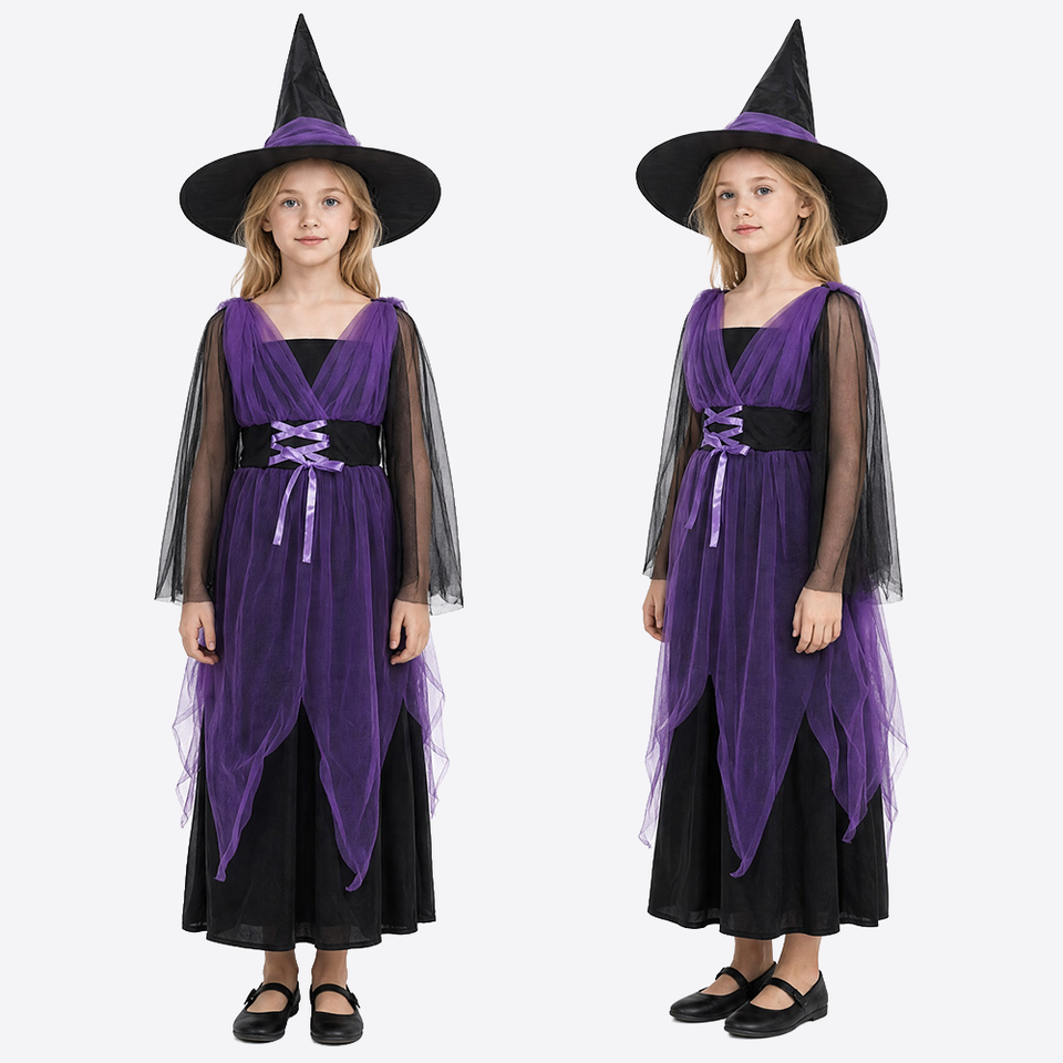 Girls Purple Witch Costume
