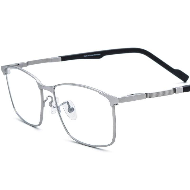 Titanium Square Optical Glasses Frame Designer - MCROONS - Silver