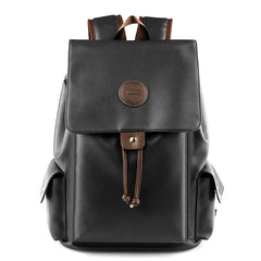 MOYYI PU Leather Bags for Men Waterproof Mochilas Men PU Leather Laptop Backpack