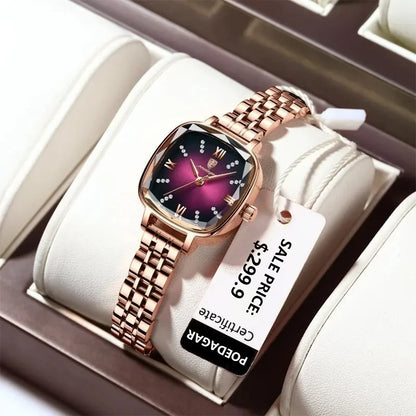 Poedagar 712 Women's Luxury Quartz Watch – Stainless Steel Band, Waterproof, Date