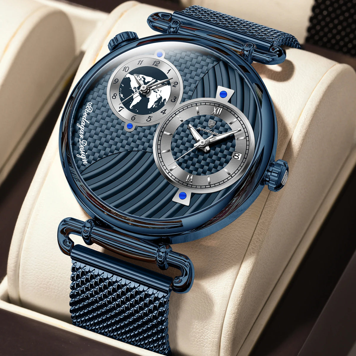 Poedagar 848 Men's Luxury Quartz Watch – Stainless Steel Band, Waterproof, Luminous, Date