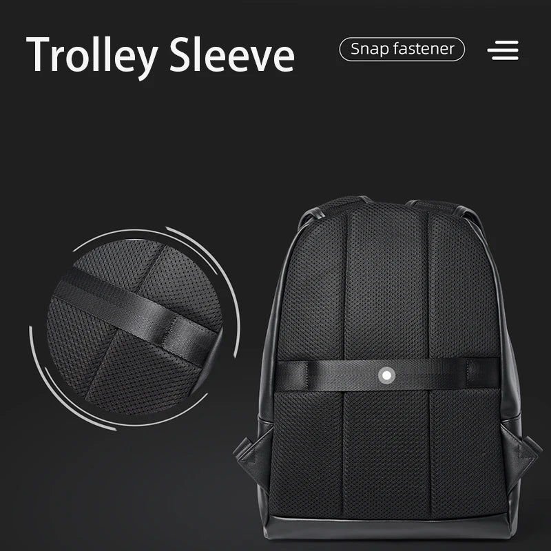 MOYYI Fashion PVC Leather Laptop Backpack for Men Anti-Theft Waterproof Men'S Backpacks Travel School Bags Outdoor