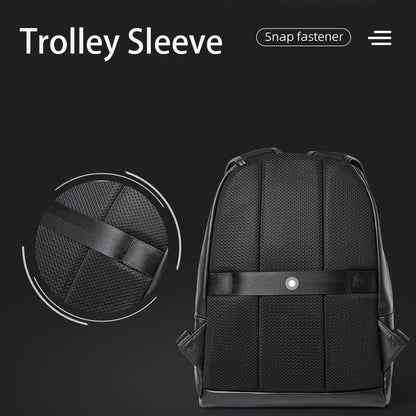 MOYYI Fashion PVC Leather Laptop Backpack for Men Anti-Theft Waterproof Men'S Backpacks Travel School Bags Outdoor