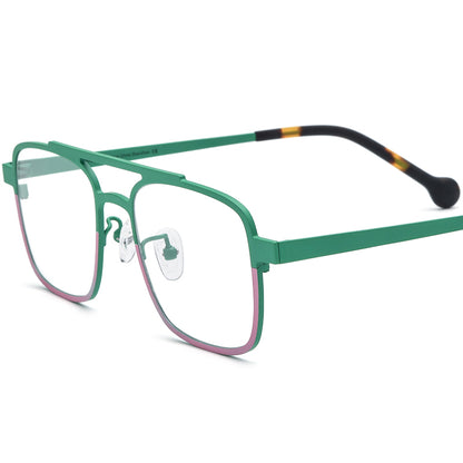 Titanium Aviator Optical Glasses Frame Retro Pilot - MCROONS - Matte Green
