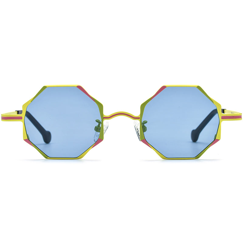 Colourful Titanium Octagon Sunglasses Polarized - MCROONS - front view