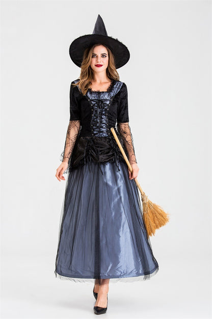 Vintage Sorceress Witch Hat & Dress detail