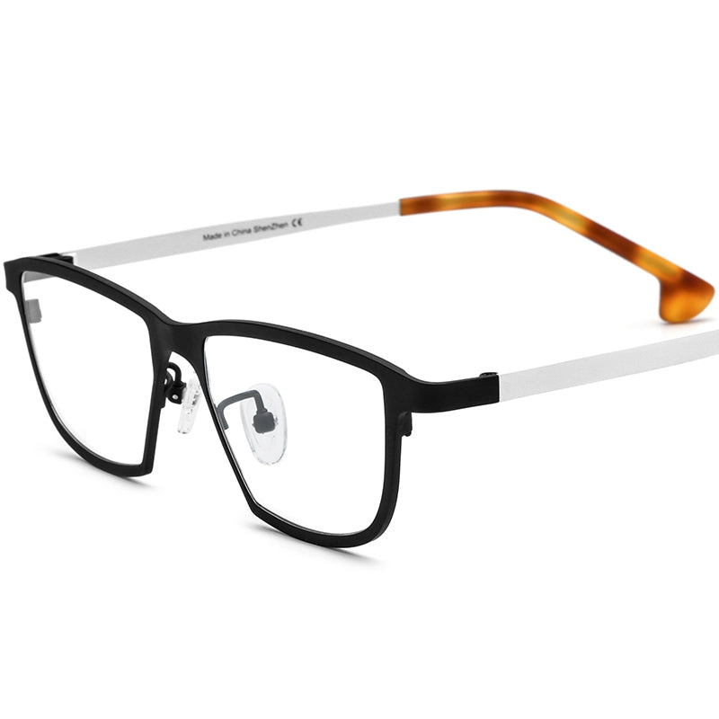Colourful Titanium Square Optical Glasses Frame Lightweight - Black - MCROONS
