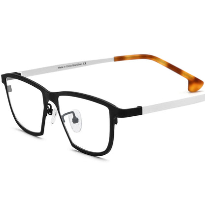 Colourful Titanium Square Optical Glasses Frame Lightweight - Black - MCROONS