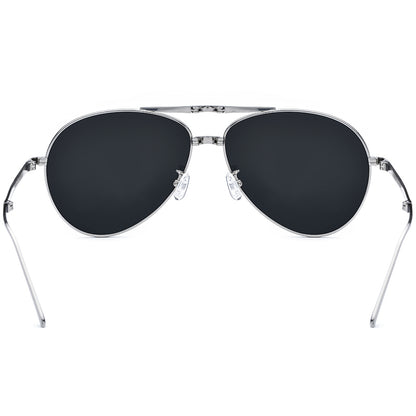 Pure Titanium Folding Aviator Sunglasses - MCROONS - Back View