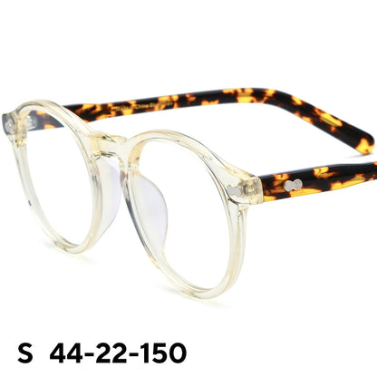 Retro Round Acetate Optical Glasses Frame Designer - Yellow - MCROONS